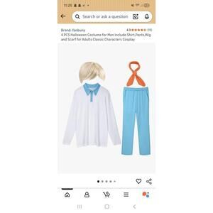 Fred Scooby Doo Costume for Men Medium NWT